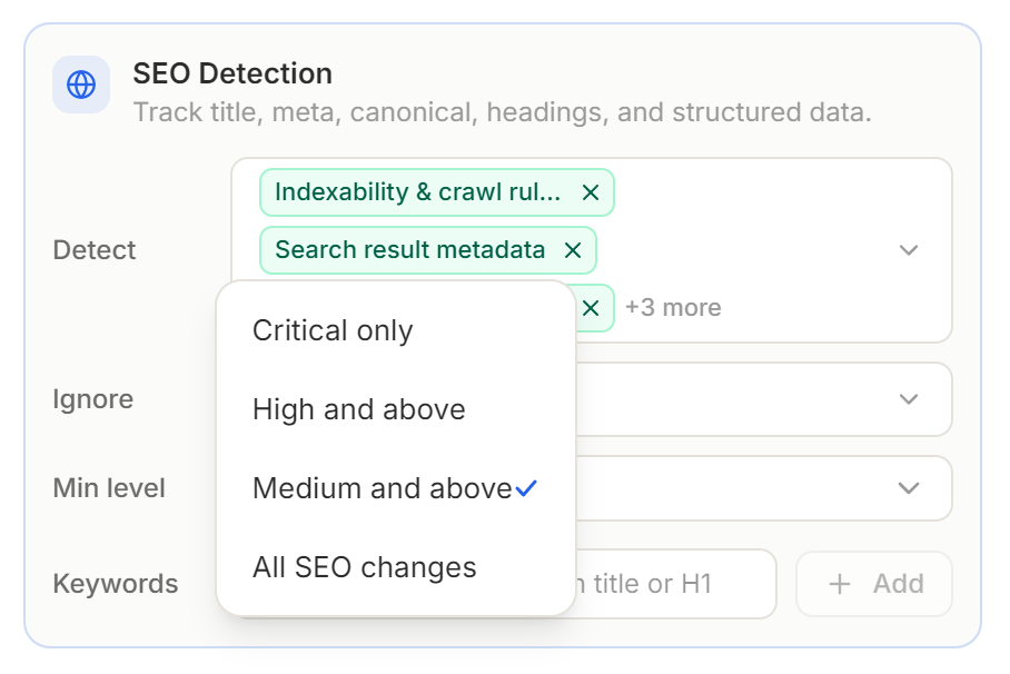 Severity threshold UI screenshot